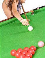 Can your favourite gal play snooker 
