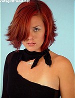 Hot Red Head, flat chested